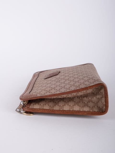 Celine Macadam Vintage Beige Zip Pouch