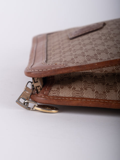 Celine Macadam Vintage Beige Zip Pouch