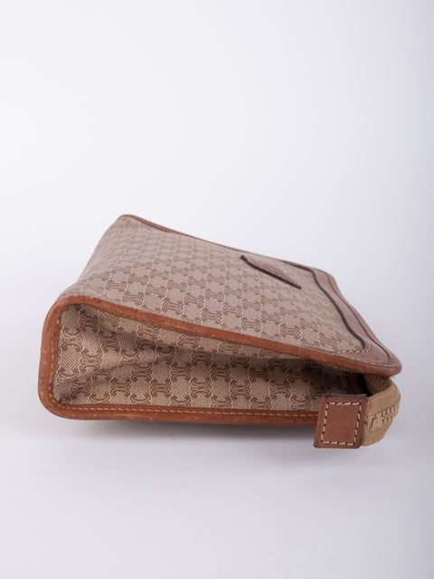 Celine Macadam Vintage Beige Zip Pouch