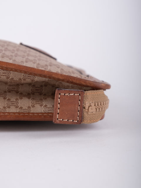 Celine Macadam Vintage Beige Zip Pouch