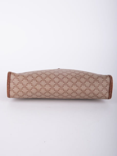 Celine Macadam Vintage Beige Zip Pouch