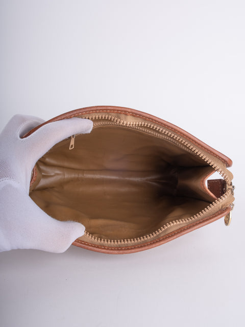 Celine Macadam Vintage Beige Zip Pouch