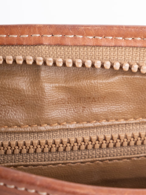 Celine Macadam Vintage Beige Zip Pouch