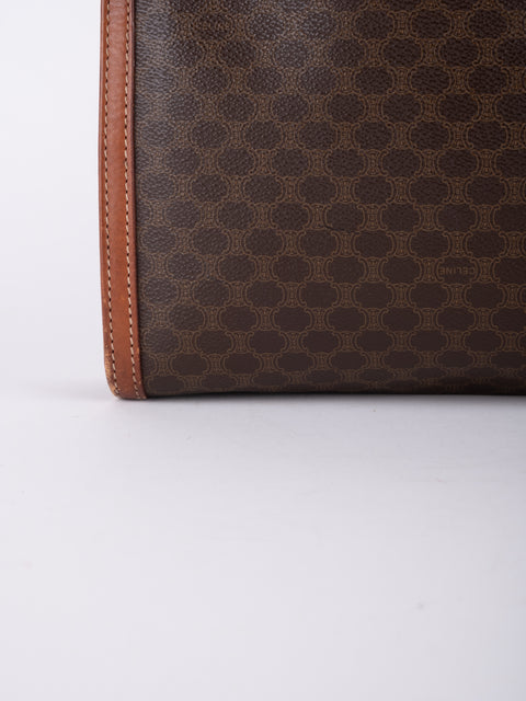 Celine Macadam Vintage Brown Zip Clutch