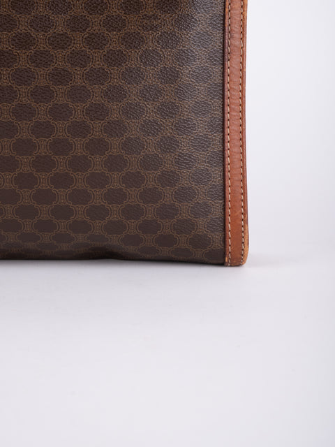 Celine Macadam Vintage Brown Zip Clutch