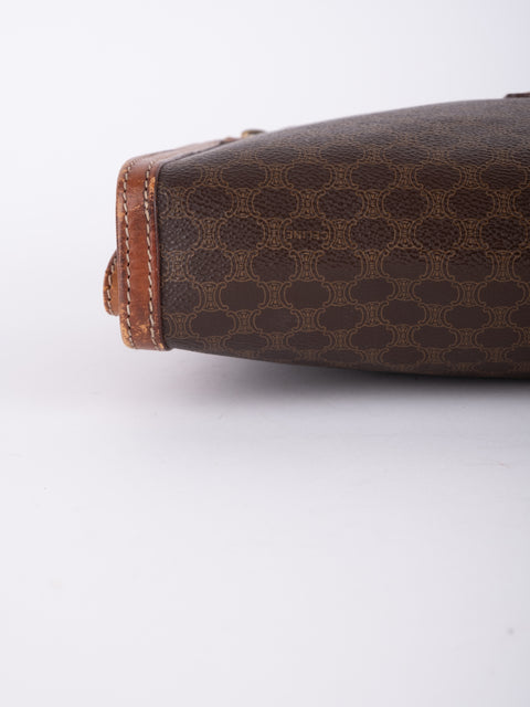 Celine Macadam Vintage Brown Zip Clutch