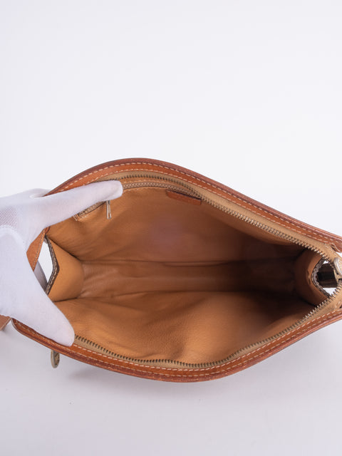 Celine Macadam Vintage Brown Zip Clutch