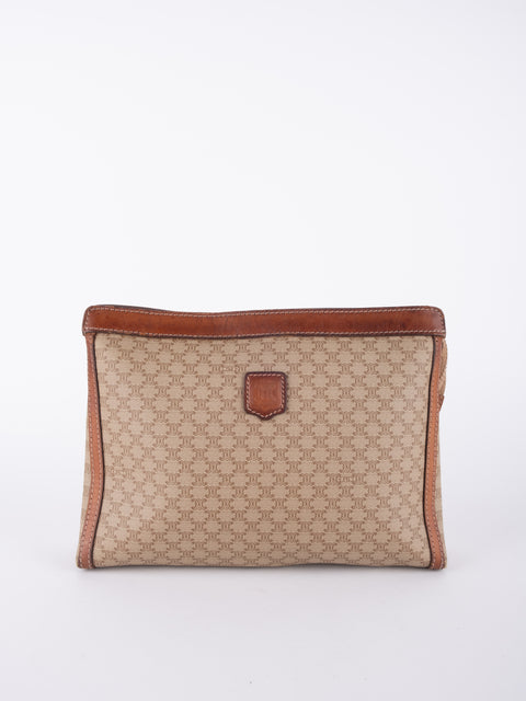 Celine Macadam Vintage Beige Clutch Bag