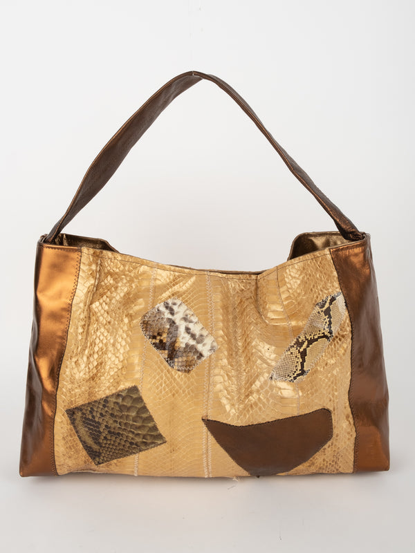 Vintage Python Leather Shoulder Bag