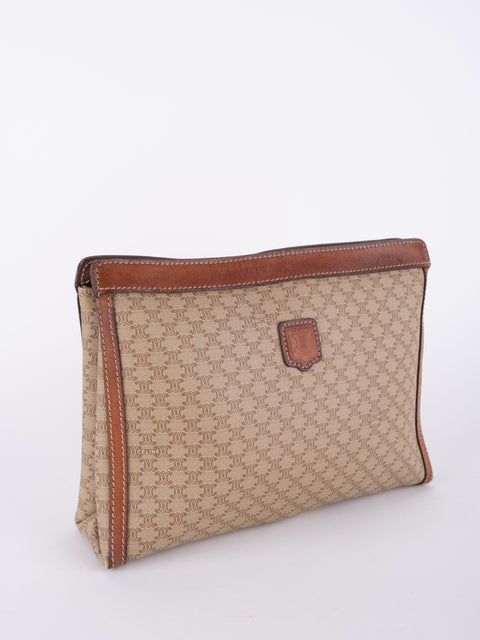 Celine Macadam Vintage Beige Clutch Bag
