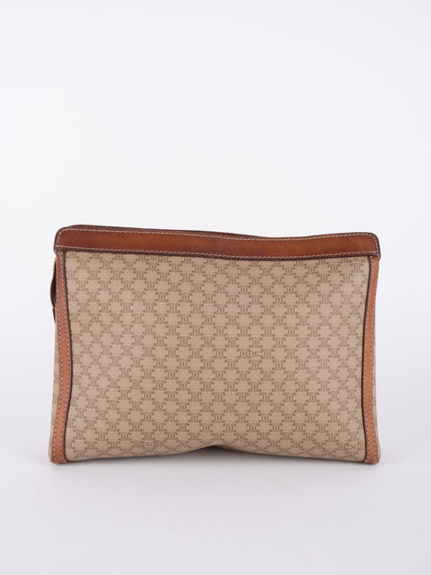 Celine Macadam Vintage Beige Clutch Bag