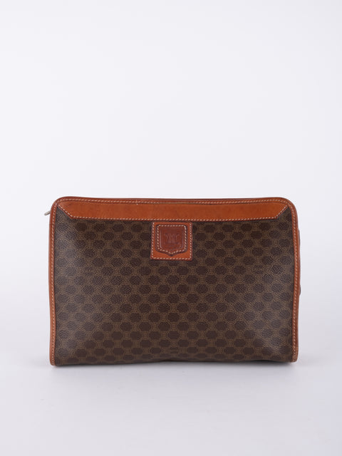 Celine Macadam Vintage Brown Clutch Bag