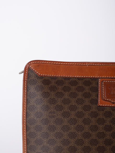 Celine Macadam Vintage Brown Clutch Bag
