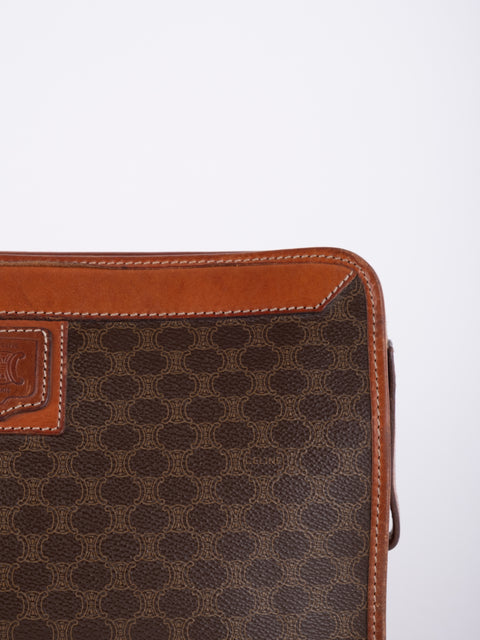 Celine Macadam Vintage Brown Clutch Bag