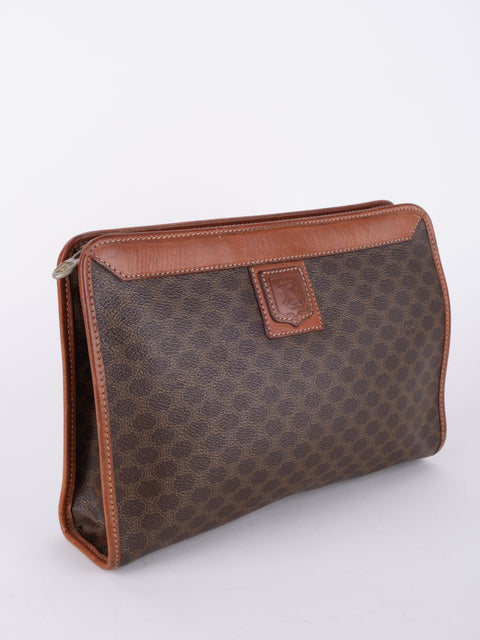 Celine Macadam Vintage Brown Clutch Bag