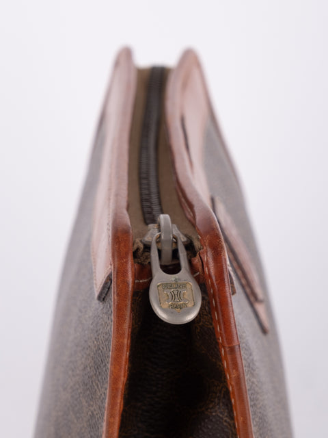 Celine Macadam Vintage Brown Clutch Bag