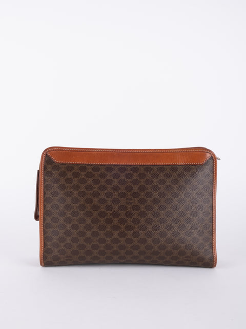 Celine Macadam Vintage Brown Clutch Bag