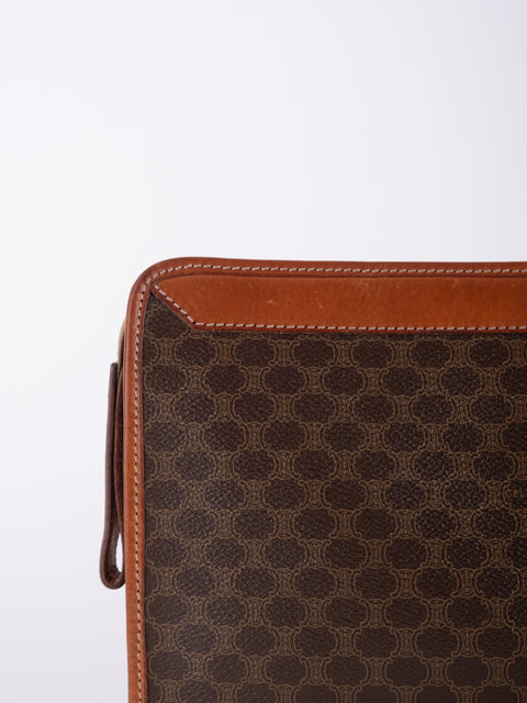 Celine Macadam Vintage Brown Clutch Bag
