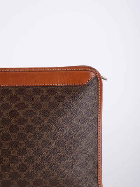 Celine Macadam Vintage Brown Clutch Bag