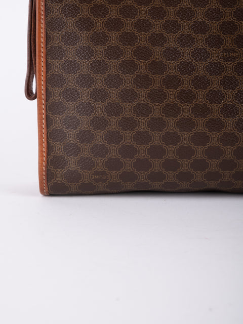 Celine Macadam Vintage Brown Clutch Bag