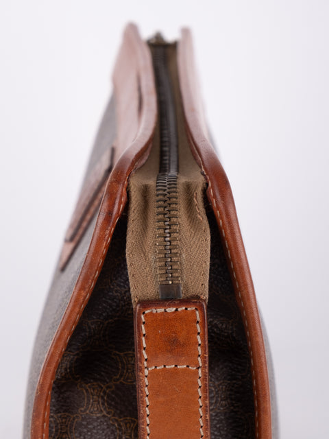 Celine Macadam Vintage Brown Clutch Bag