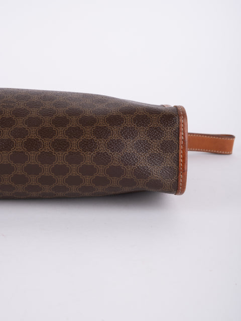 Celine Macadam Vintage Brown Clutch Bag