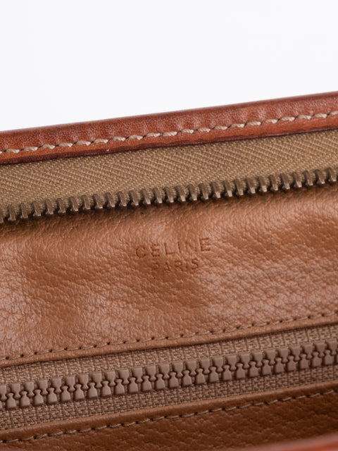 Celine Macadam Vintage Brown Clutch Bag