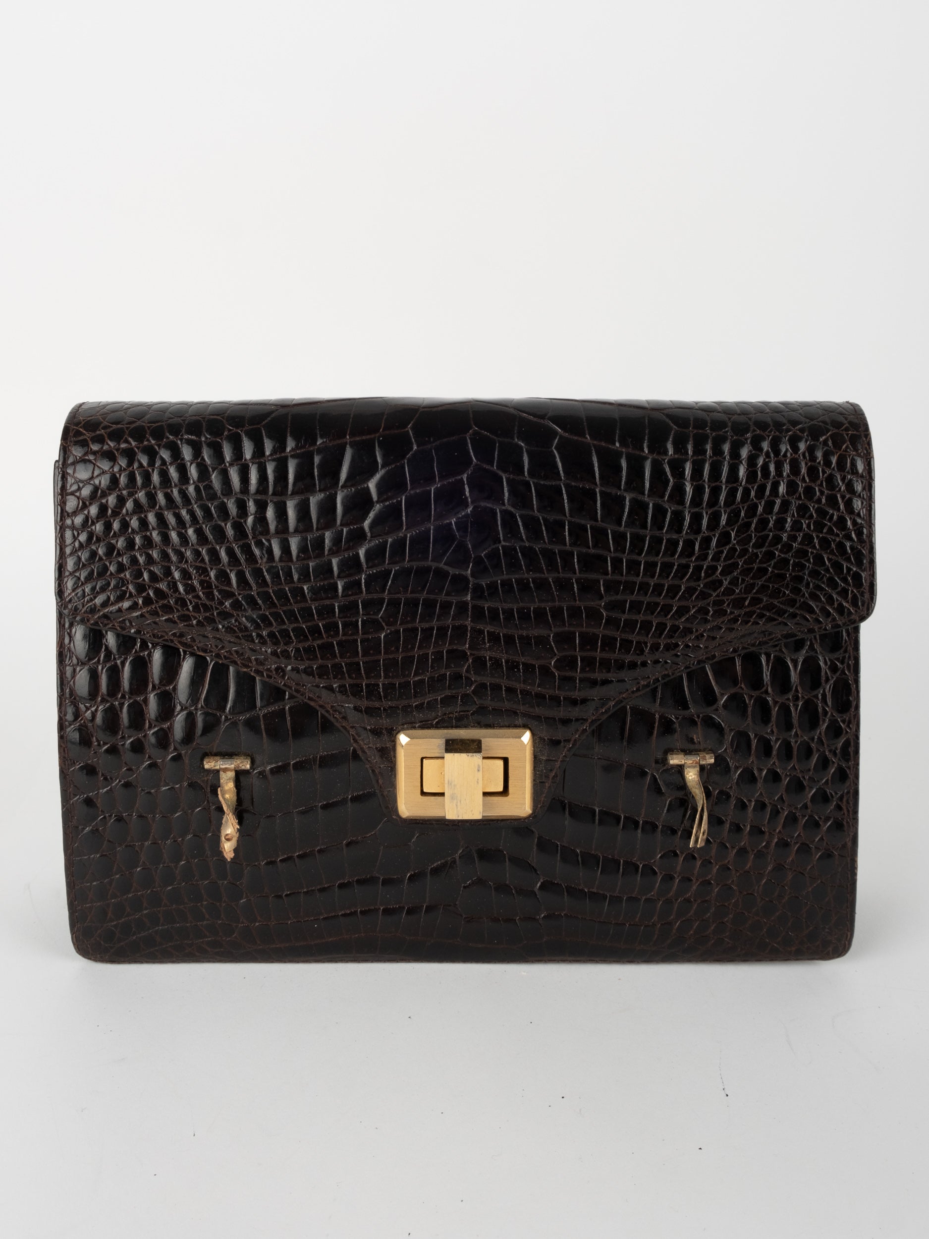 Vintage Croc Effect Clutch Bag