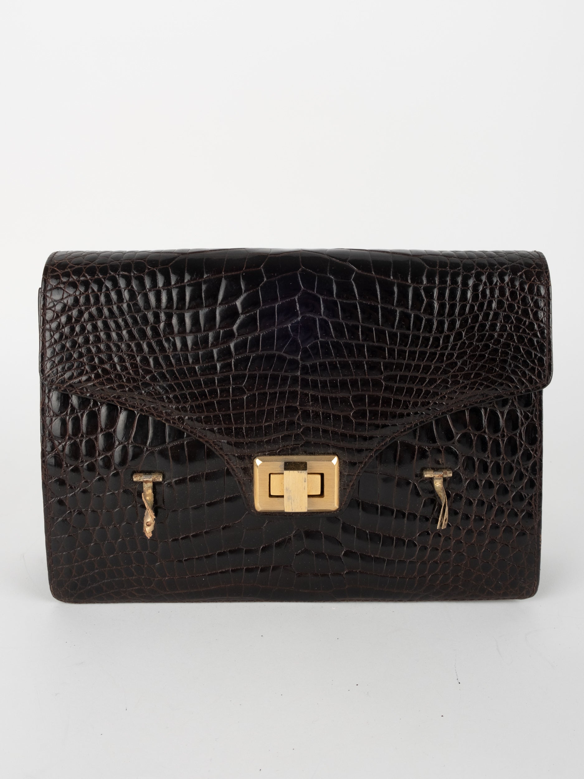 Vintage Croc Effect Clutch Bag