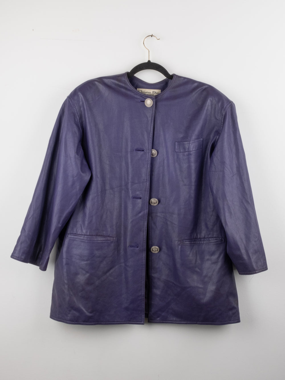 Christian Dior Leather Coat – Purple Vintage