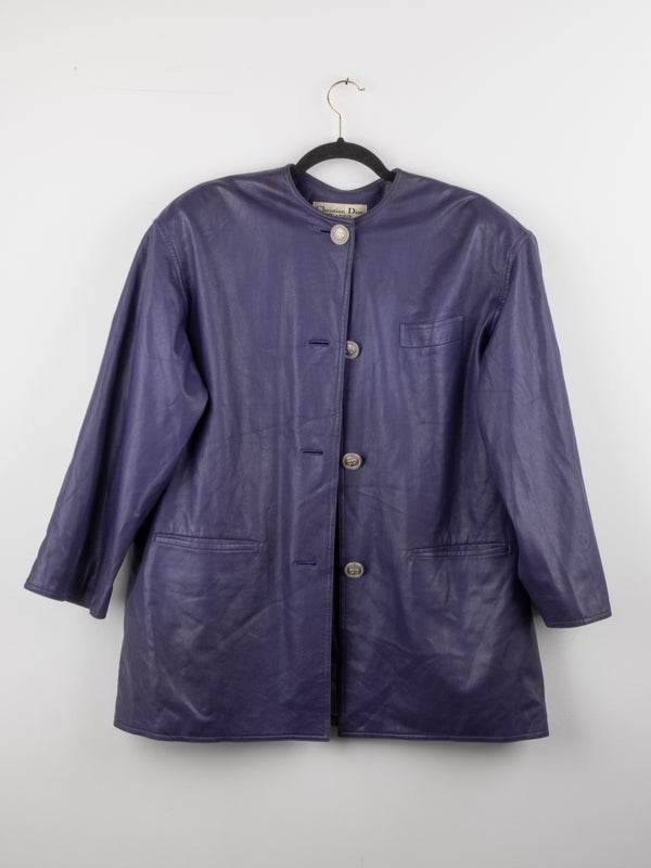Christian Dior Leather Coat – Purple Vintage