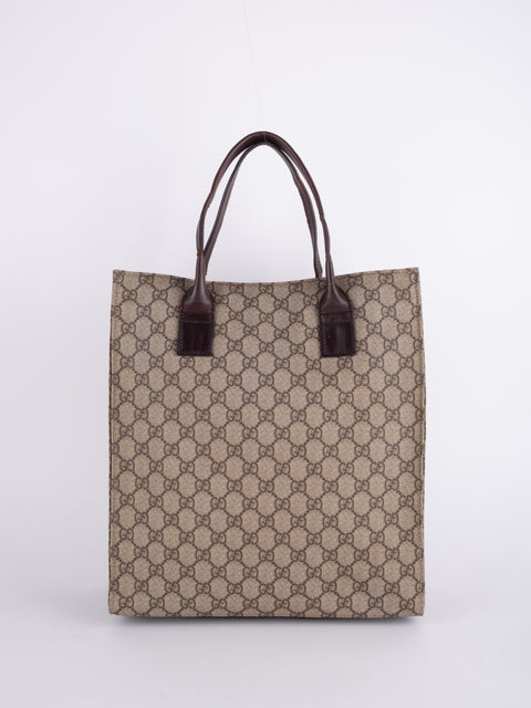 Gucci GG Vintage Brown Vertical Tote Bag