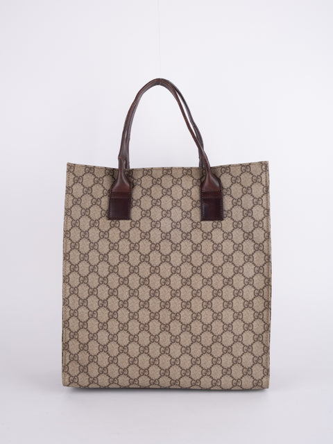 Gucci GG Vintage Brown Vertical Tote Bag