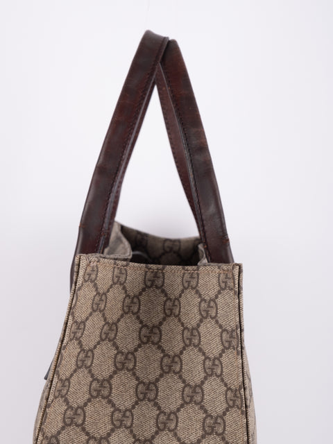 Gucci GG Vintage Brown Vertical Tote Bag
