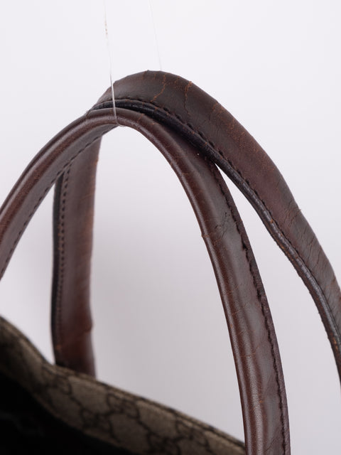 Gucci GG Vintage Brown Vertical Tote Bag