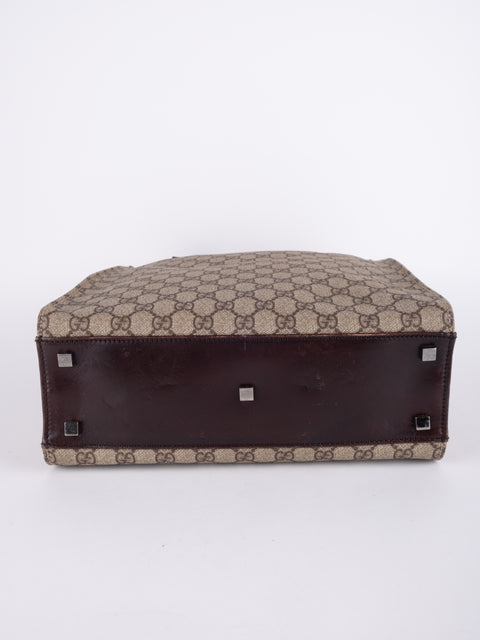 Gucci GG Vintage Brown Vertical Tote Bag