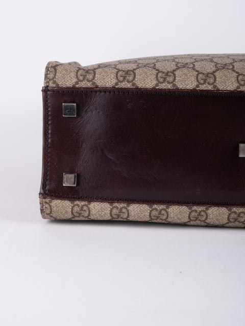 Gucci GG Vintage Brown Vertical Tote Bag