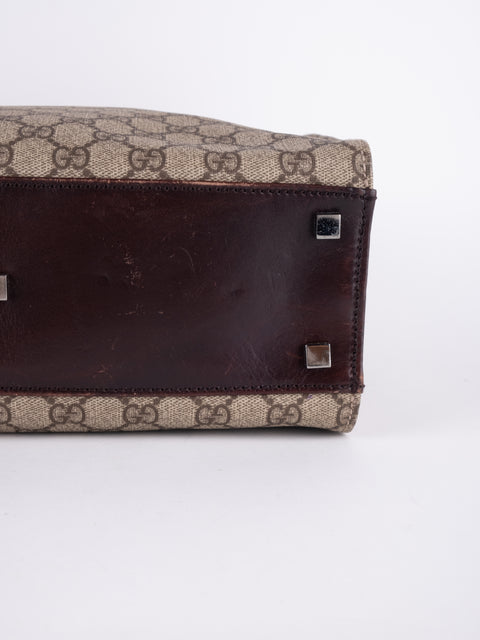 Gucci GG Vintage Brown Vertical Tote Bag