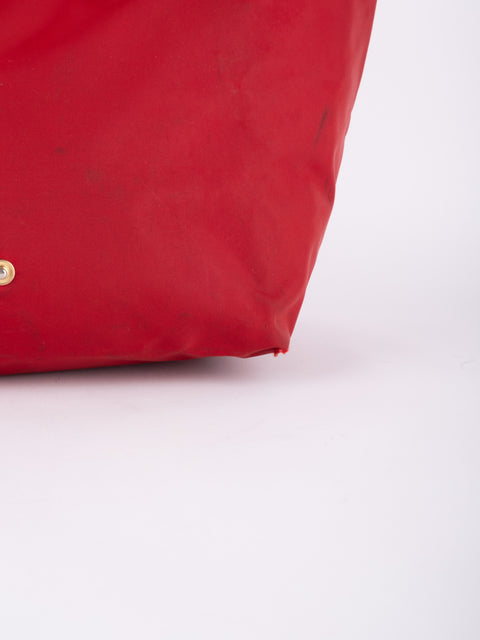 LONGCHAMP Vintage Le Pliage Coral Red Medium Handbag