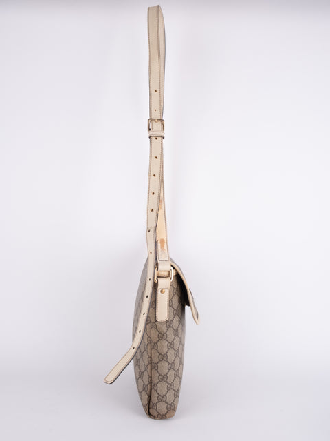 Gucci GG Vintage Beige Flap Crossbody Bag