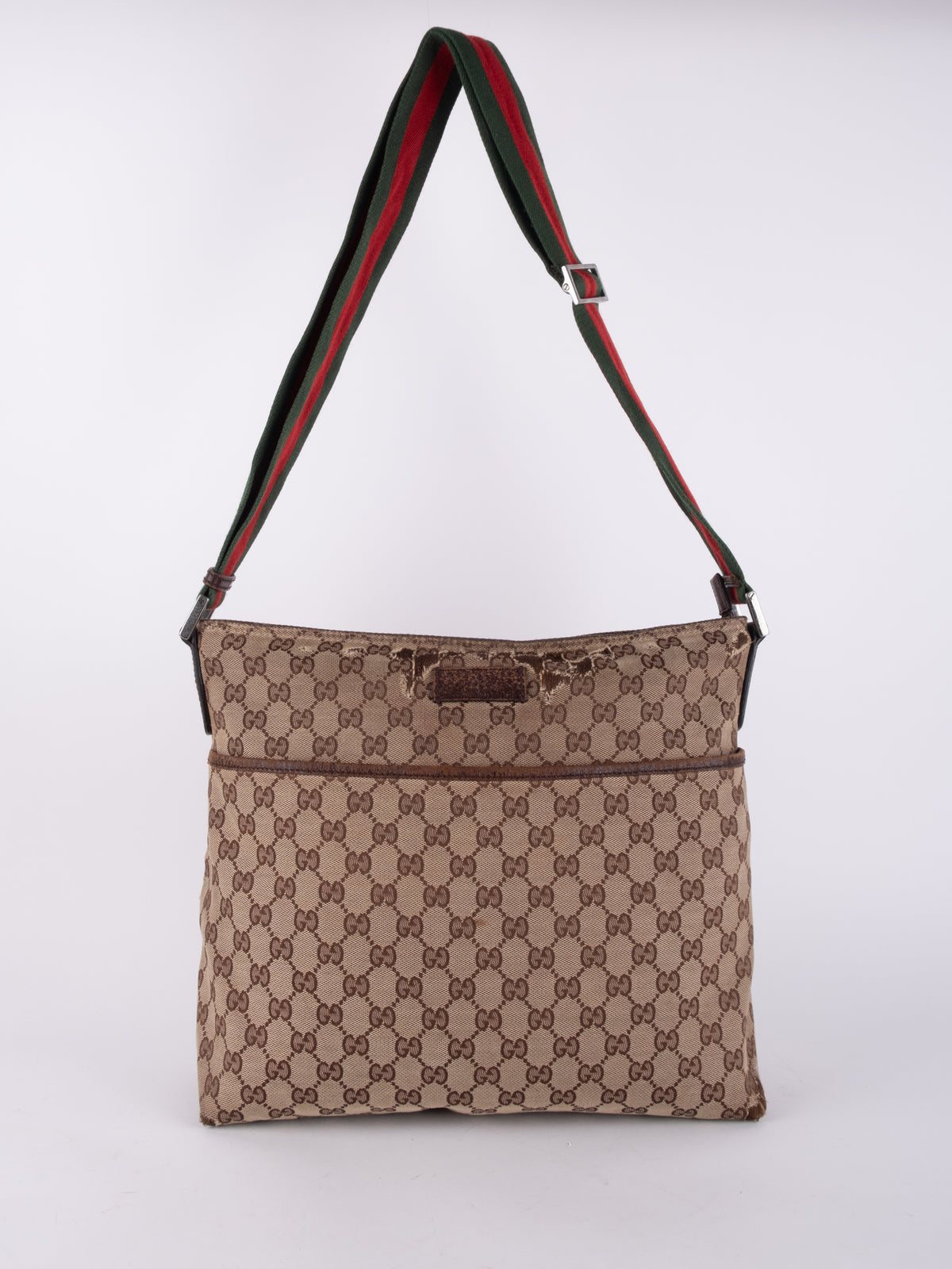 Gucci Vintage GG Canvas Shoulder Bag
