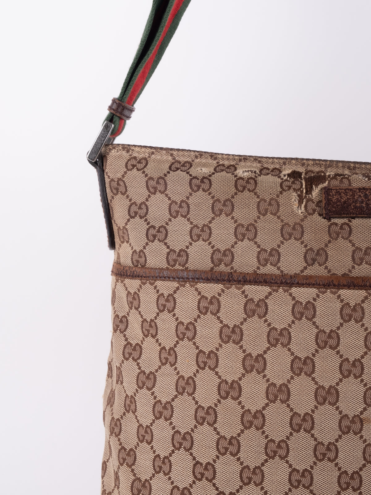 Gucci Vintage GG Canvas Shoulder Bag
