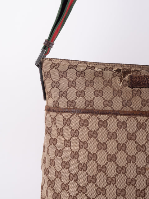 Gucci Vintage GG Canvas Shoulder Bag