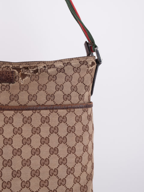 Gucci Vintage GG Canvas Shoulder Bag