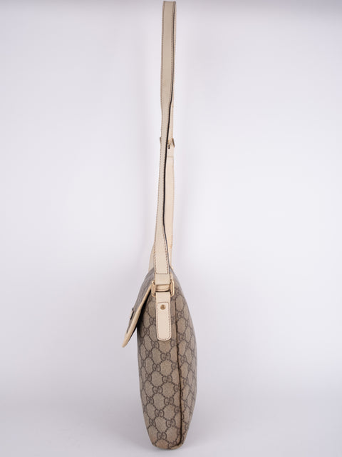 Gucci GG Vintage Beige Flap Crossbody Bag