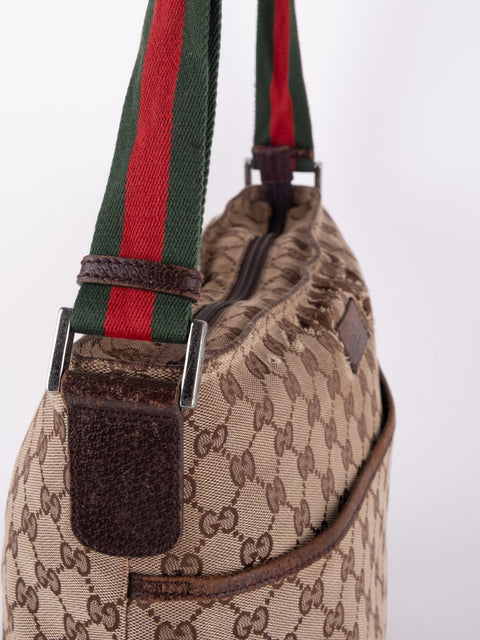 Gucci Vintage GG Canvas Shoulder Bag