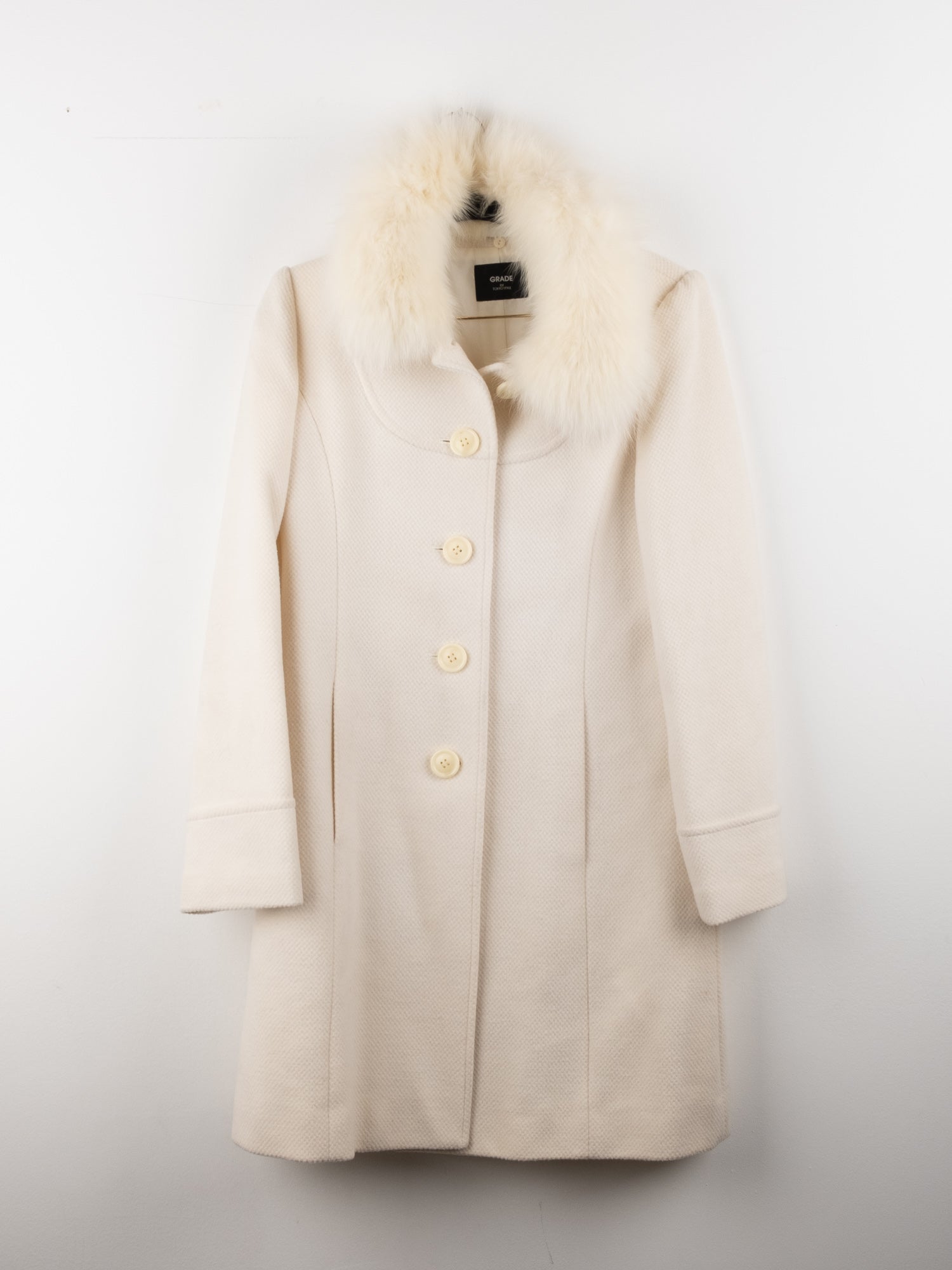 White Coat with Fur Collar