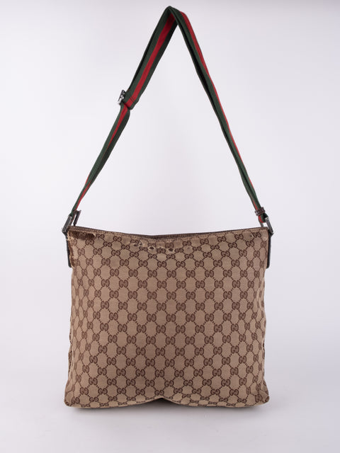 Gucci Vintage GG Canvas Shoulder Bag