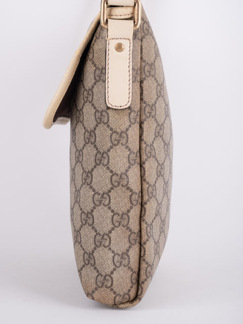 Gucci GG Vintage Beige Flap Crossbody Bag