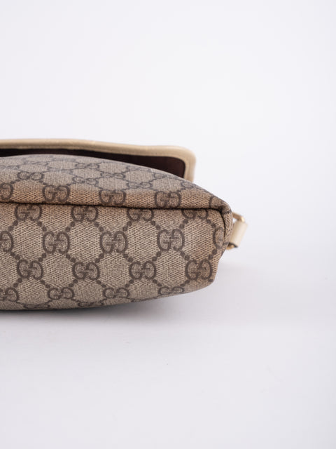 Gucci GG Vintage Beige Flap Crossbody Bag